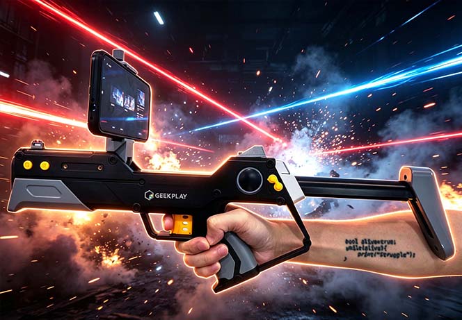 CS Battle Shooter — senjata PvP dengan layar terpasang